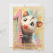 Opossum Birthday Card Kaart (Voorkant)