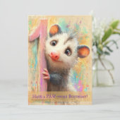 Opossum Birthday Card Kaart (Staand voorkant)