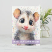 Opossum Birthday Card Kaart (Staand voorkant)