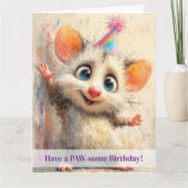Opossum Birthday Card Kaart (Voorkant)
