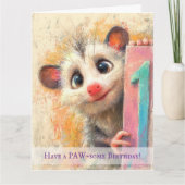 Opossum Birthday Card Kaart (Voorkant)