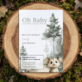 Opossum Birthday Invitation • Cute Woodland Party Save The Date