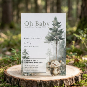 Opossum Birthday Invitation • Cute Woodland Party Save The Date