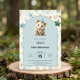 Opossum Birthday Invitation • Cute Woodland Party Save The Date