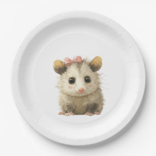 Opossum Birthday Plate • Cute Woodland Party Papie Papieren Bordje