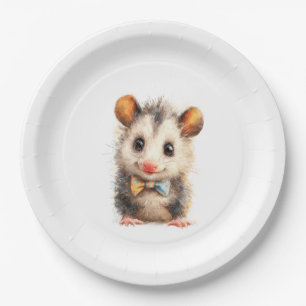 Opossum Birthday Plate • Cute Woodland Party Papie Papieren Bordje