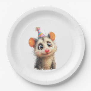 Opossum Birthday Plate • Cute Woodland Party Papie Papieren Bordje