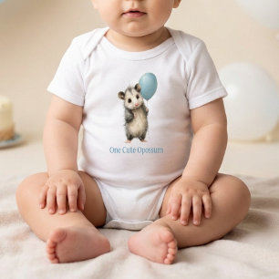 Opossum Birthday Romper • Woodland Animal Outfit