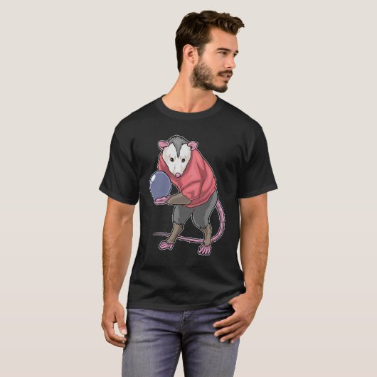 Opossum bowlingbal t-shirt (Voorkant volledig)