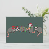 Opossum Christmas Cute Wild Animals Funny Xmas Feestdagenkaart (Staand voorkant)