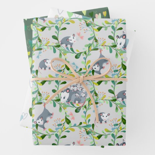Opossum Circles Gift Wrapping Set Wrapping Paper S (In situ)