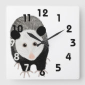 Opossum Clock Vierkante Klok (Voorkant)