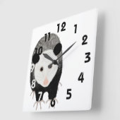 Opossum Clock Vierkante Klok (Hoek)