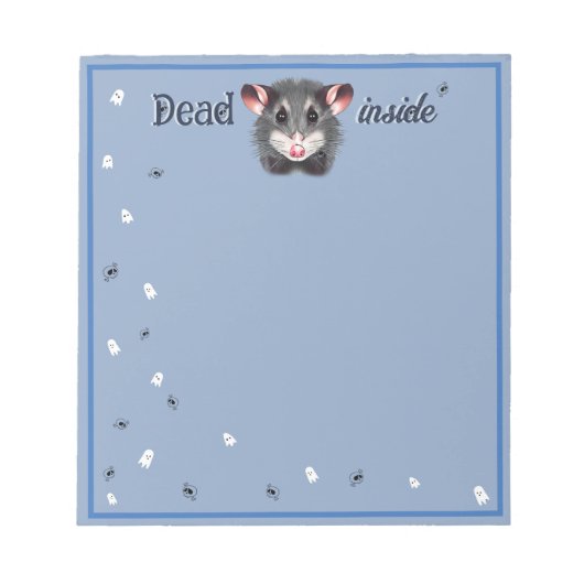 Opossum Dead Inside Ghosts and Skulls Notitieboek Notitieblok (Voorkant)