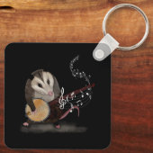 Opossum die Banjo Guitar Possum Live Weird Tra spe Sleutelhanger (Achterkant)