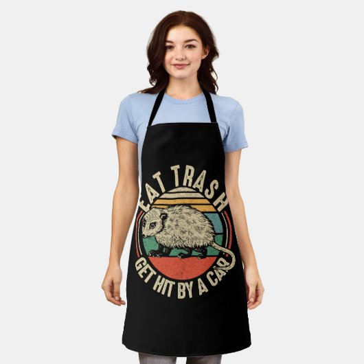 Opossum Eat Trash Haal hem door een auto  grappige Schort (Gedragen)