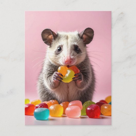 Opossum Eating Gummy Sweeties Briefkaart (Voorkant)