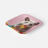 Opossum Eating Gummy Sweeties Papieren Bordje (Gebogen)