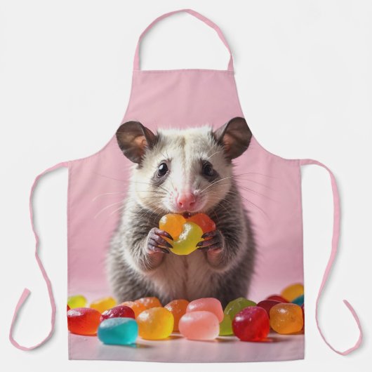 Opossum Eating Gummy Sweeties Schort (Voorkant)