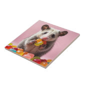 Opossum Eating Gummy Sweeties Tegeltje (Zijkant)