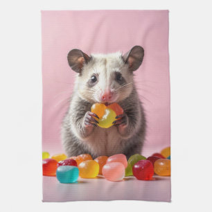 Opossum Eating Gummy Sweeties Theedoek