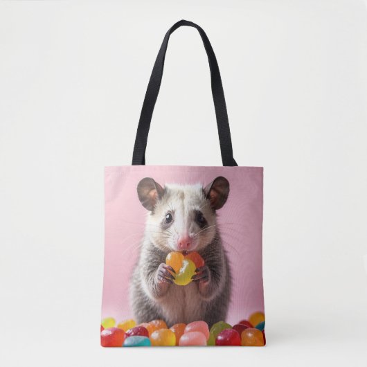 Opossum Eating Gummy Sweeties Tote Bag (Voorkant)