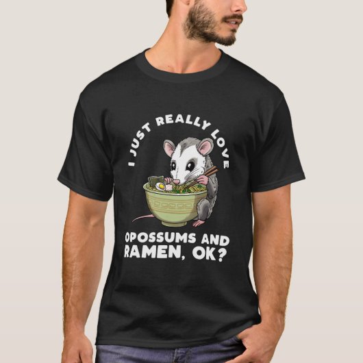 Opossum Eating Ra Noodles Japanese Food Possum Rod T-shirt (Voorkant)