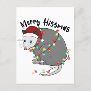 Opossum Eet Afval Kerstverlichting Prettig Sissmis Uitnodiging Briefkaart