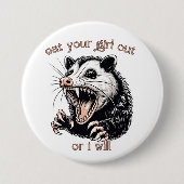 Opossum Eet je meisje uit Ronde Button 7,6 Cm (Voorkant)
