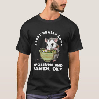 Opossum eet Ra Noedels Japans eten Possum Knaagdie T-shirt