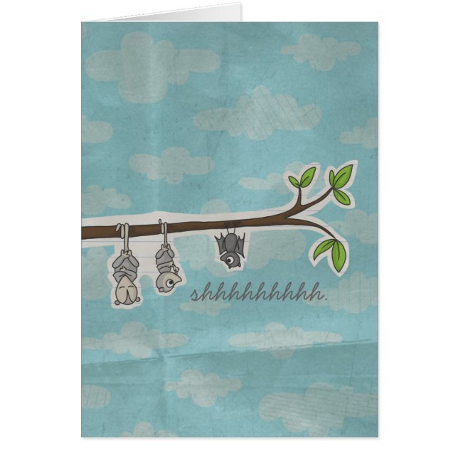 Opossum en Bat Card, shhhh. (Voorkant)