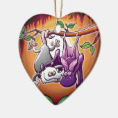 Opossum en Bat in Love Keramisch Ornament (Links)