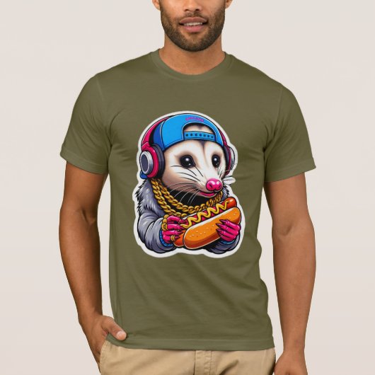 OPOSSUM ETEN HOTDOG 5 T-SHIRT (Voorkant)