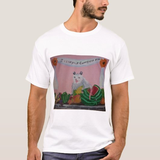 Opossum geeft een complimenteerfunctie t-shirt (Voorkant)