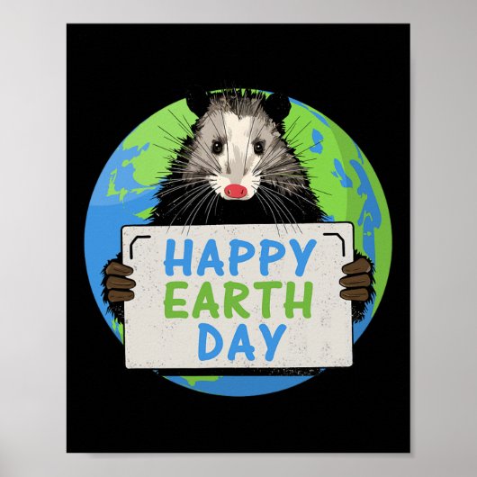 Opossum Happy Earth Day Lovers Funny Possum Poster (Voorkant)