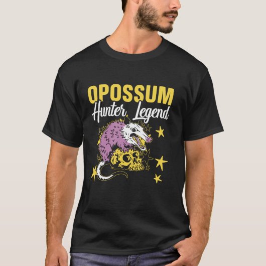 Opossum Hunter Dierenjacht Lange Mouw T S T-shirt (Voorkant)