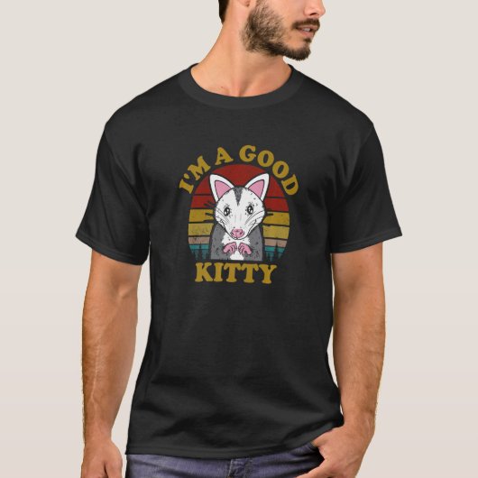 Opossum Im a Good Kat Possum Meme Opossum Retro T-shirt (Voorkant)
