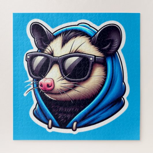 OPOSSUM IN BLAUWE HOODIE 2 LEGPUZZEL (Verticaal)