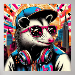 OPOSSUM IN DE GROTE STAD-5 POSTER