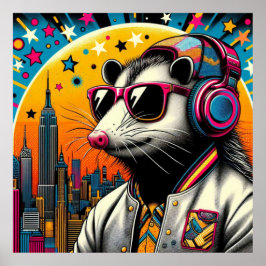 OPOSSUM IN DE GROTE STAD-8 POSTER