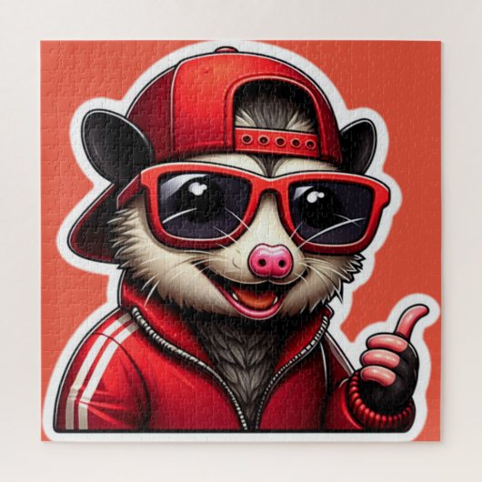 OPOSSUM IN ROOD SPOOR PAK LEGPUZZEL (Verticaal)
