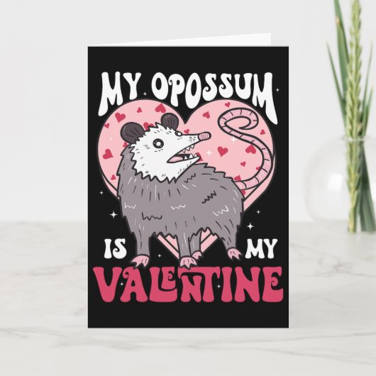 Opossum Is Mijn Valentijn Geliefde Hart Opossum Va Kaart (Voorkant)
