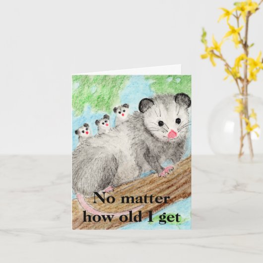 Opossum Kaart (Gele Bloem)