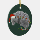 Opossum Kerst Baby Possums Verpakt in Lichten Keramisch Ornament (Rechts)