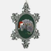 Opossum Kerst Baby Possums Verpakt in Lichten Tin Sneeuwvlok Ornament (Links)