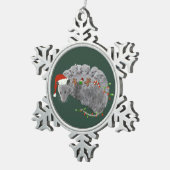 Opossum Kerst Baby Possums Verpakt in Lichten Tin Sneeuwvlok Ornament (Rechts)