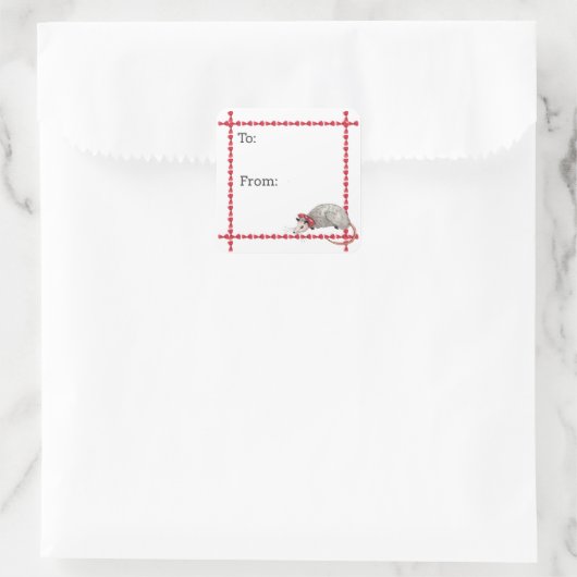 Opossum Kerst Sticker (Tas)