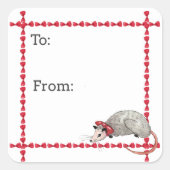 Opossum Kerst Sticker (Voorkant)