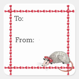 Opossum Kerst Sticker