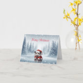 Opossum Kerst Wenskaart Kaart (Gele Bloem)